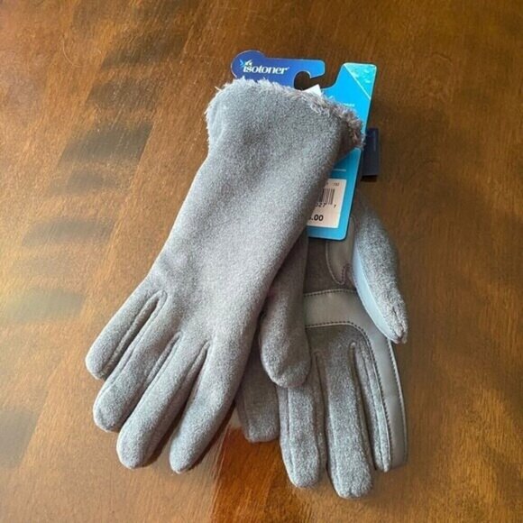 isotoner Women's Stretch Fleece Gloves with Microluxe and Smart Touch Technology - Picture 13 of 16